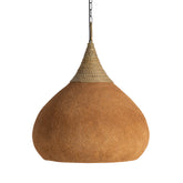 Terrakotta színű organikus függeszték lámpa texturált felülettel