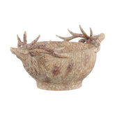 Natúr színű, szarvas figurás karácsonyi tál.