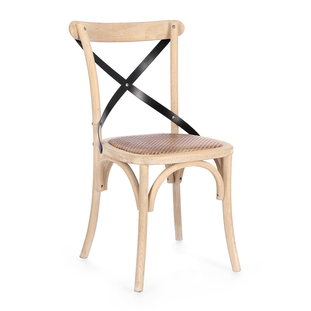 Kefélt felületű, natúr színű szilfa étkezőszék.