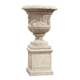 Versailles stílusú óriás kerti kaspó posztamensen 186 cm kőhatású kivitelben