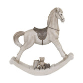 Krémszínű karácsonyi dekorációs hintaló.