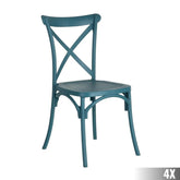 Műanyag, kék színű bisztrószék.