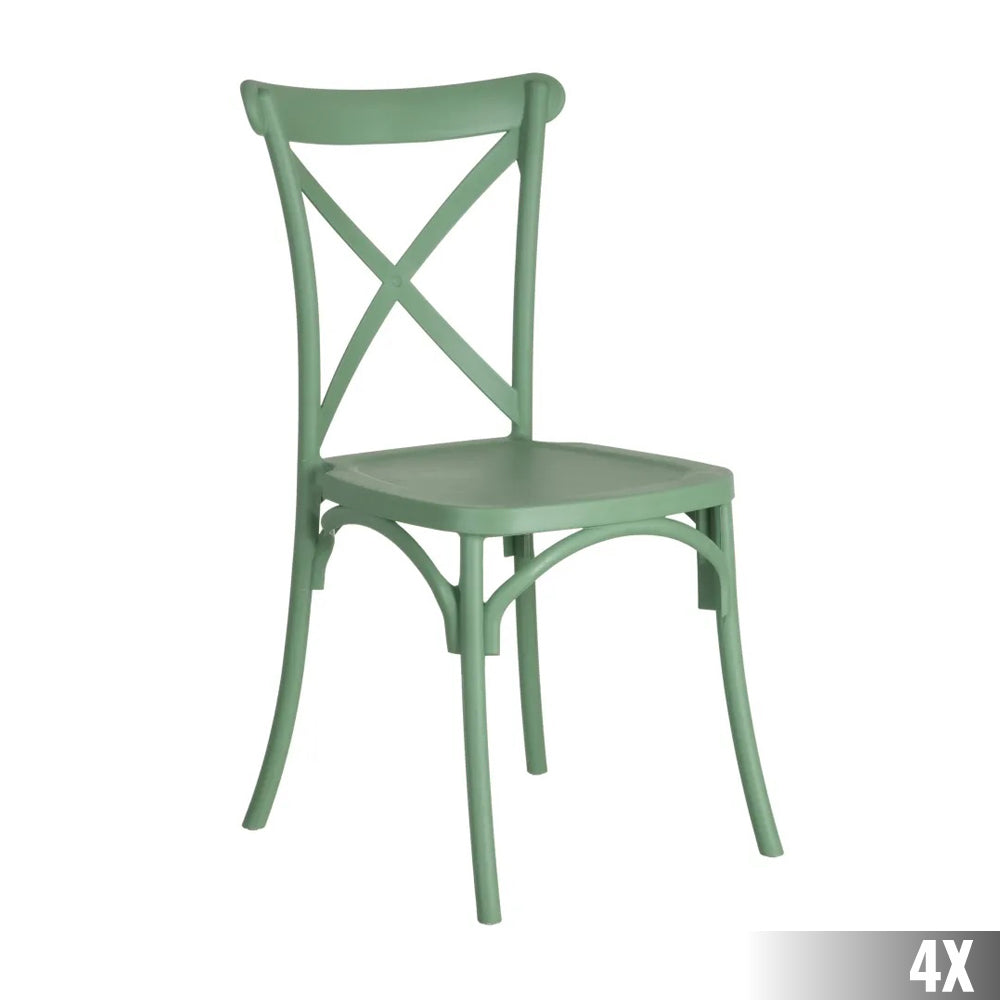 Műanyag, mentazöld színű bisztrószék.