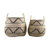 Natúr színű vízijácintból készült, kézműves kosár szett.