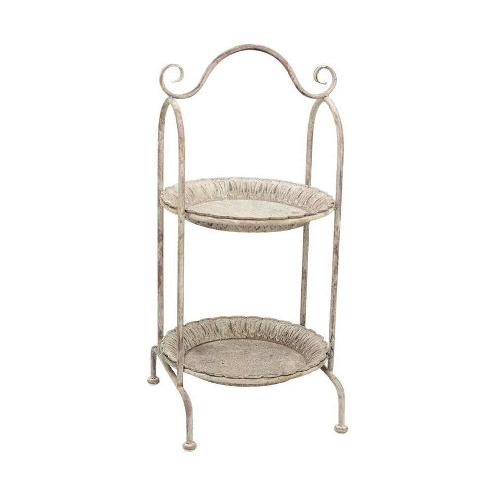 Vintage stílusú, 2 szintes fém kínáló