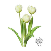 3 szálból álló, krém színű tulipáncsokor művirág.