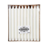 30 darabos sztearin alapú, 25 cm-es fehér gyertyaszett.