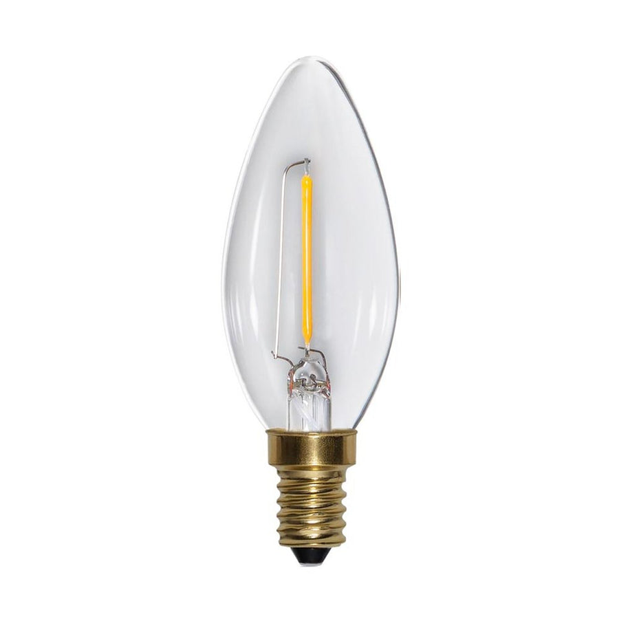 Clear Filament dekorációs izzó. Meleg fehér fényű LED dekorációs izzó áttetsző üveggel.