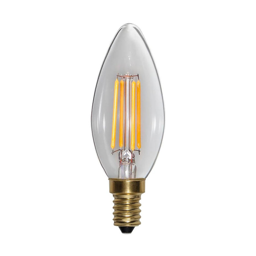 Clear Filament dekorációs izzó. Meleg fehér fényű LED dekorációs izzó áttetsző üveggel.