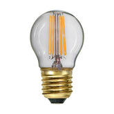 Clear Filament dekorációs izzó. Meleg fehér fényű LED dekorációs izzó áttetsző üveggel.