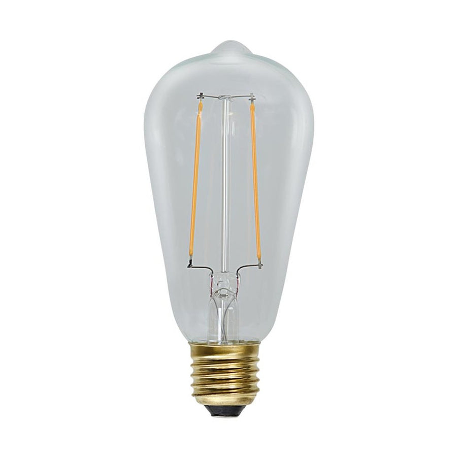 Clear Filament dekorációs izzó. Meleg fehér fényű LED dekorációs izzó áttetsző üveggel.