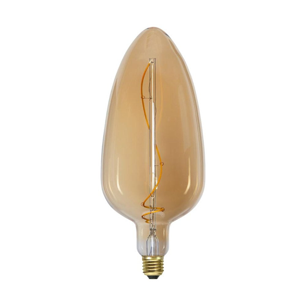 Industrial Vintage dekorációs izzó. Meleg fehér fényű LED dekorációs izzó borostyánszínű üveggel.