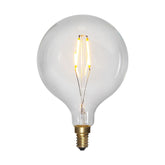 Clear Filament dekorációs izzó. Meleg fehér fényű LED dekorációs izzó áttetsző üveggel.