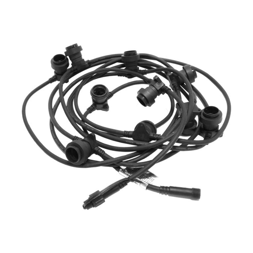 Connecta fekete színű foglalatsor 10 darab E27-es foglalattal. 735 cm hosszú.