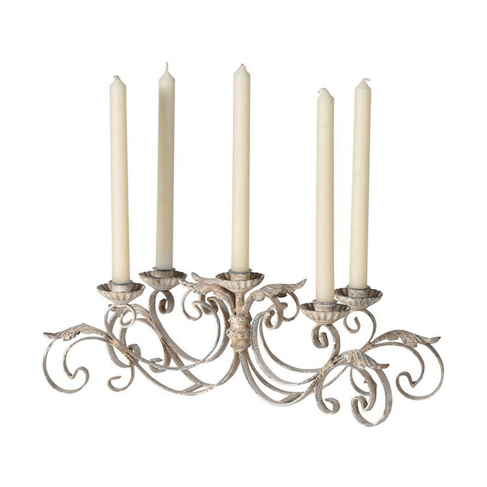 Shabby Chic stílusú ötágú Antoinette gyertyatartó