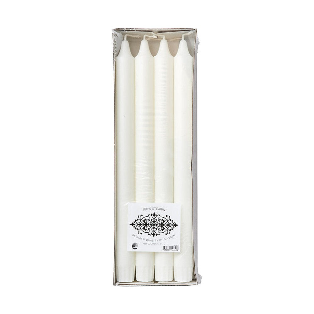 Növényi alapú, nyolcdarabos sztearin gyertyaszett.