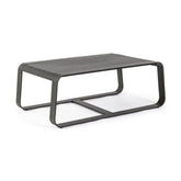 Kortárs stílusú, porfestett alumínium kültéri dohányzóasztal dekoratív lyukasztott lappal.