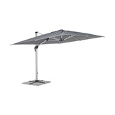 Eloxált alumíniumvázas design napernyő, sötétszürke poliészter ponyvával.