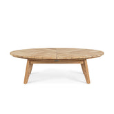 Prémium kategóriás, ovális alakú, design teakfa dohányzóasztal