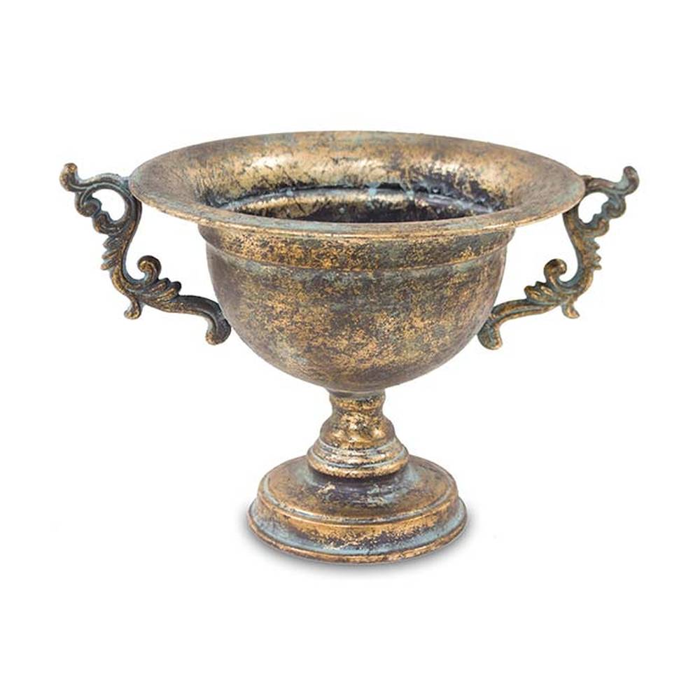 Patinás óarany színű fémkaspó