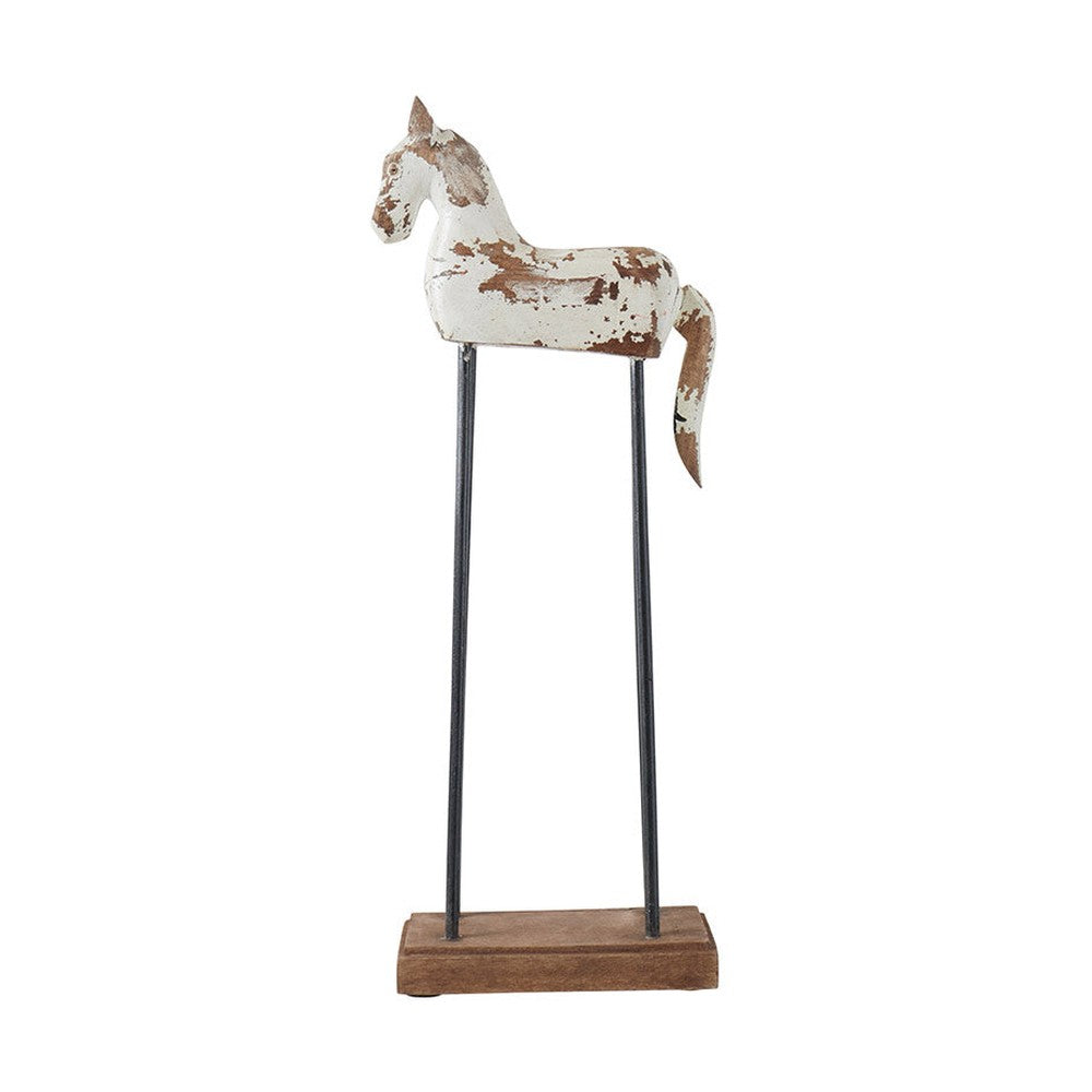 TROJA fehér dekor lófigura 36 cm