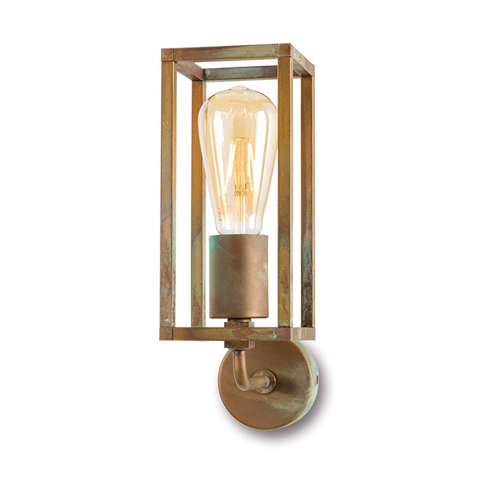 Industrial stílusú, antikolt sárgaréz színű falilámpa.