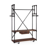 PIPA fekete-barna előszobafal cipőtartóval 188 cm