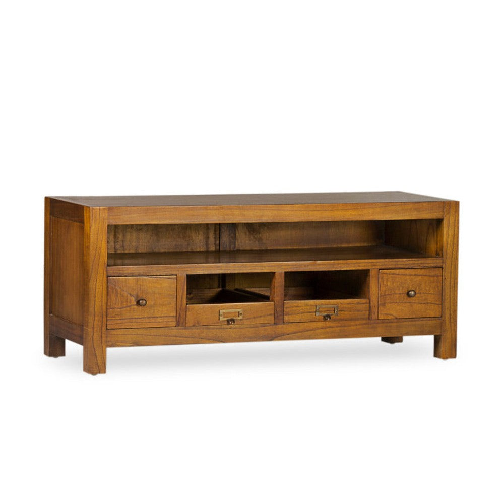 Loft stílusú, mindifából készült, natúr színű TV szekrény.