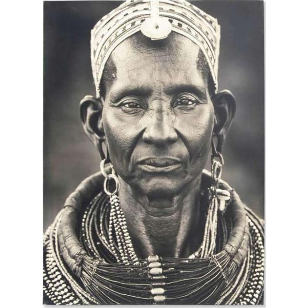 ETHNIC vászonprint - Temps kenyai nő potréja 70 cm