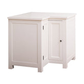 Fehér színű, fenyőfa konyhaszekrény sarokelem.