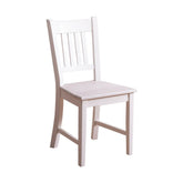 Klasszikus stílusú, fehér színű, fenyőfából készült étkezőszék.