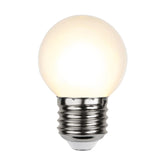 Kültéri dekorációs LED izzó fehér opál, polikarbonát burkolattal.