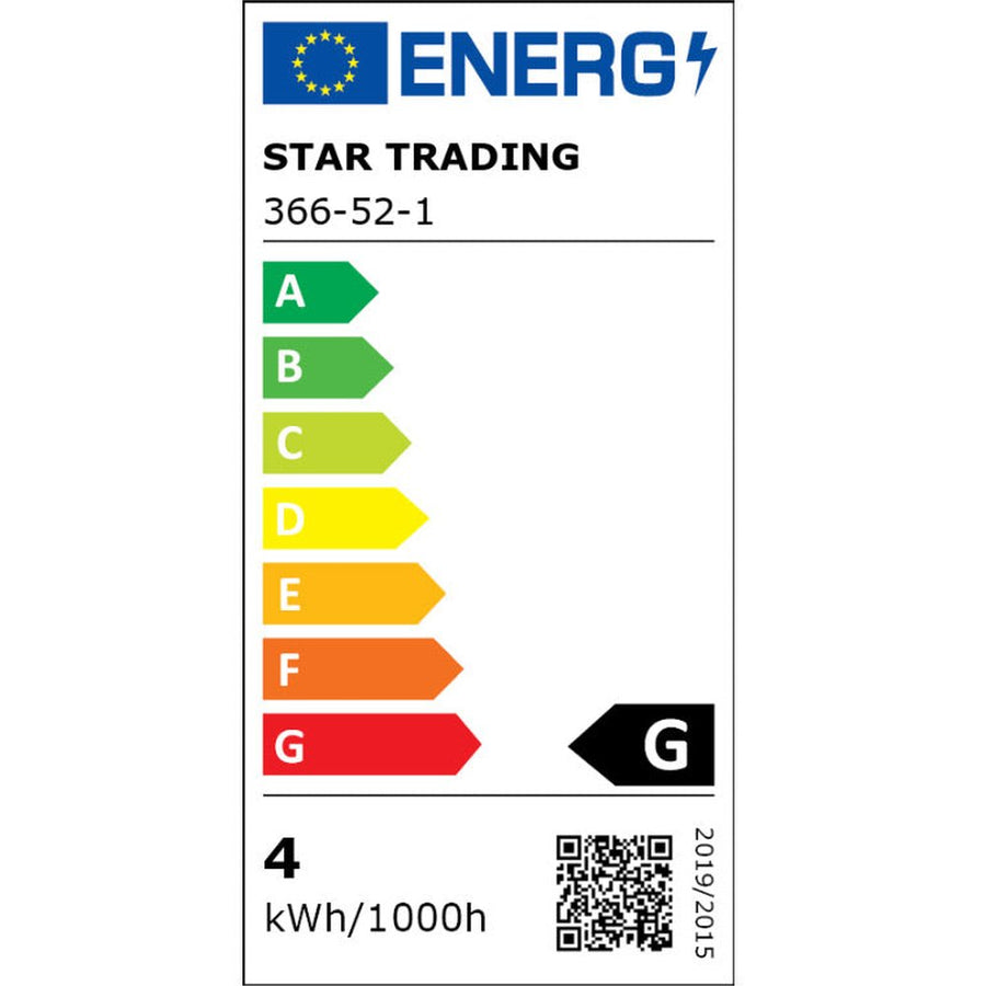 Energy label for Colourmix large dimmable LED vintage bulb showing A to G scale with color arrows.