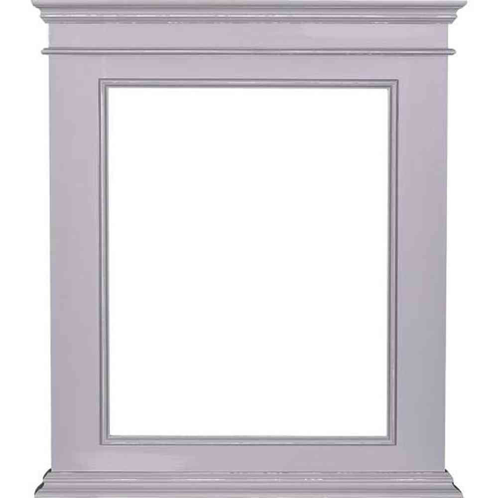 Antikolt fehér színű fenyőfa-keretes tükör.