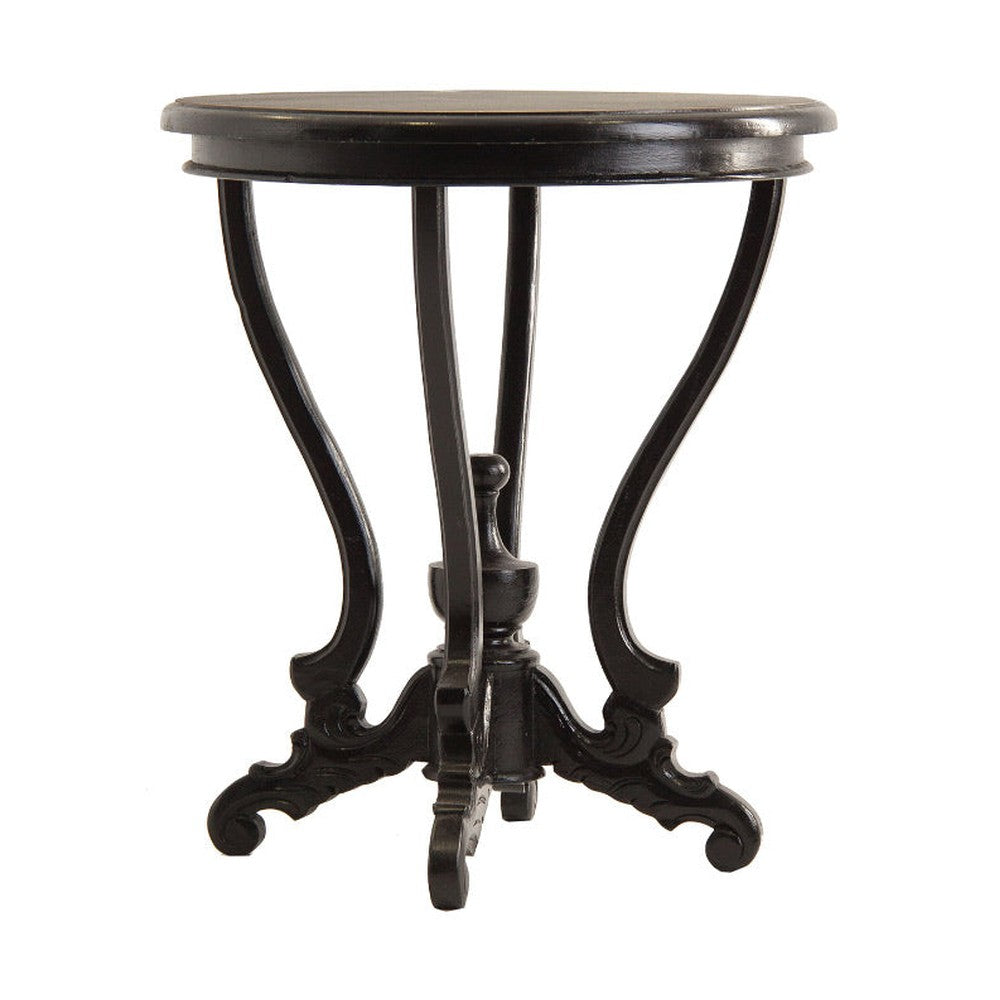 Koloniál stílusú, mahagóni fából készült dekoratív kisasztal.