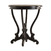 Koloniál stílusú, mahagóni fából készült dekoratív kisasztal.