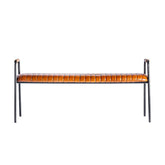 Loft stílusú, fémből és valódi bőrből készült, 135 cm hosszú pad.