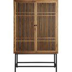 Natúr színű, szilfából készült, 100 cm hosszú, loft stílusú gardróbszekrény fém lábakon