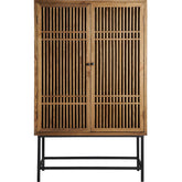 Natúr színű, szilfából készült, 100 cm hosszú, loft stílusú gardróbszekrény fém lábakon