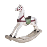 Vintage stílusú, nagyméretű, 57 cm hosszú, békebeli karácsonyi dekorációs hintaló