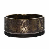 Aranyszínű dombormintával díszített, modern, glamour stílusú kerámia arany tál.