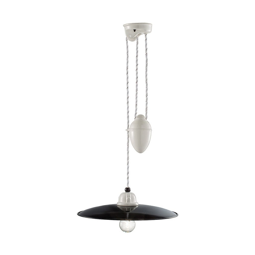 FERROLUCE RETRO B&W függeszték lámpa Ø 35 cm