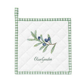 Mediterrán stílusú, olívaágakkal díszített 100 % pamut konyhai edényalátét