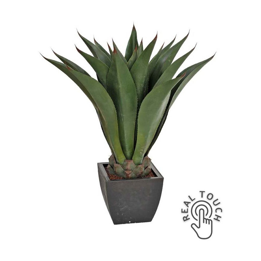 Exkluzív megjelenésű, prémium minőségű, élethű, "Real Touch" hatású, 96 cm magas mesterséges mű agave attenuata kaspóban