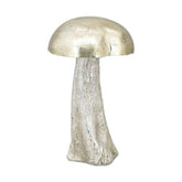 Glamour stílusú, ezüstszínű, nagyméretű, karácsonyi erdei gomba figura.