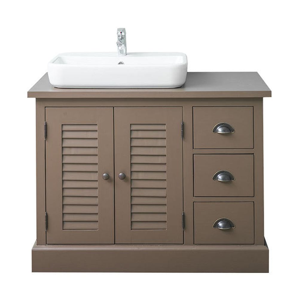 Fenyőfából készült 3 fiókos mosdószekrény a