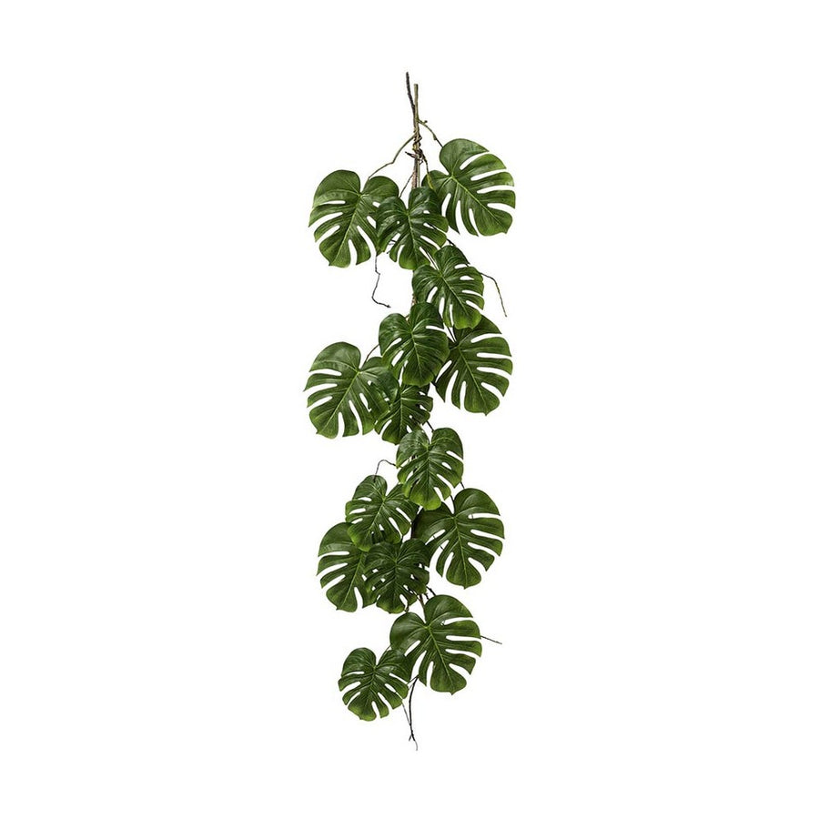 Prémium minőségű, élethű megjelenésű, 119 cm hosszú mesterséges mű filodendron girland, 15 darab levéllel