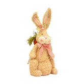 Prémium minőségű, rusztikus vidéki stílusú, 51,5 cm magas, romantikus megjelenésű, kézzel varrott nyuszi figura