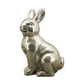 26 cm magas, glamour stílusú, ezüst színű húsvéti nyuszi figura