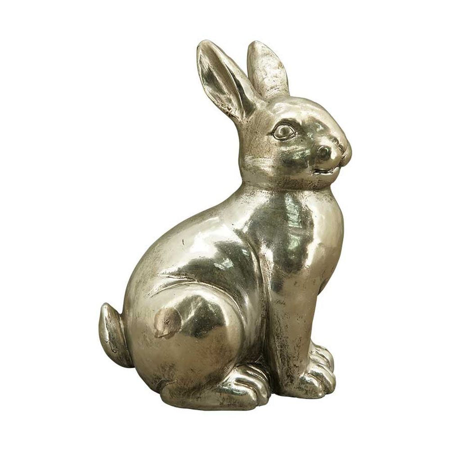 Nagyméretű, 35 cm magas, glamour stílusú, ezüst színű húsvéti nyuszi figura